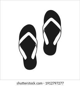 Flip flops icon vector, filled flat sign, solid pictogram isolated on white background. color editable