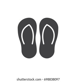 Flip flops icon vector, filled flat sign, solid pictogram isolated on white. Symbol, logo illustration. Pixel perfect vector graphics