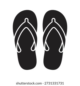 ícone de chinelos ilustração vetorial mostrando sapatos de verão sapatos de praia estilo casual de moda borracha desgaste conceito de férias isolado branco fundo design elemento