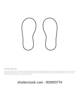 flip flops icon - Vector Illustration - Flat pictogram icon
