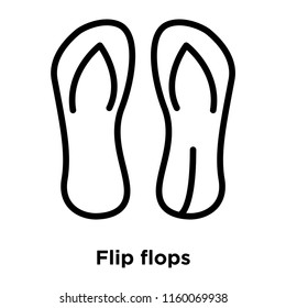Flip flops icon vector isolated on white background, Flip flops transparent sign , line and outline elements in linear style