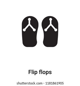 Flip flops icon vector isolated on white background, logo concept of Flip flops sign on transparent background, filled black symbol