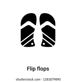 Flip flops icon vector isolated on white background, logo concept of Flip flops sign on transparent background, filled black symbol