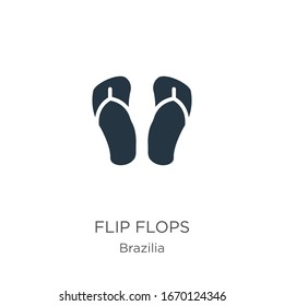 Flip flops icon vector. Trendy flat flip flops icon from brazilia collection isolated on white background. Vector illustration can be used for web and mobile graphic design, logo, eps10
