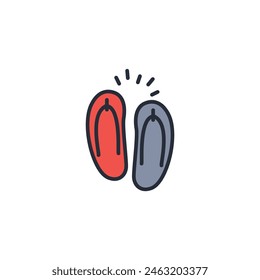 Flip flops icon. vector.Editable stroke.linear style sign for use web design,logo.Symbol illustration.