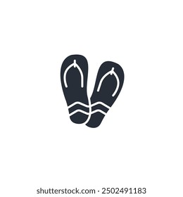 flip flops icon. vector.Editable stroke.linear style sign for use web design,logo.Symbol illustration.