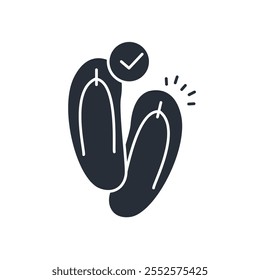 flip flops icon. vector.Editable stroke.linear style sign for use web design,logo.Symbol illustration.