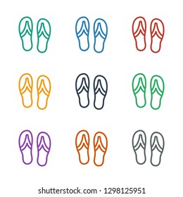 flip flops icon white background. Editable outline flip flops icon from summer. Trendy flip flops icon for web and mobile.