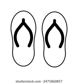 flip flops icon with white background vector stock illustration