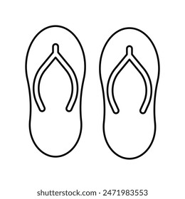 flip flops icon with white background vector stock illustration