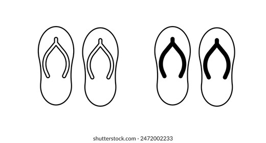 flip flops icon with white background vector stock illustration