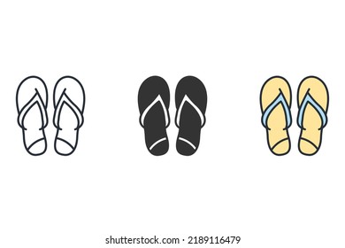 
flip flops icons  symbol vector elements for infographic web
