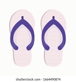 Flip flops illustration on white background. handrawing vector.