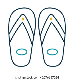 Flip Flops Isolate Vector Icon Editable

