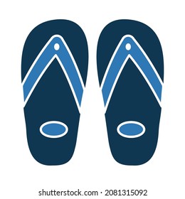 Flip Flops Isolate Vector Icon Editable


