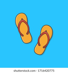 Flip Flops Isolated Vector Icon Illustration. Summer Vacations Icon. Holiday Icon