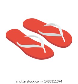 Flip flops in isometric icon vector