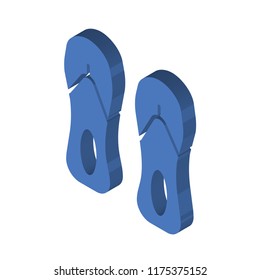 Flip flops isometric left top view 3D icon