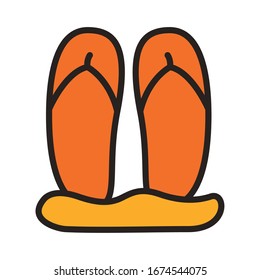 flip flops line and fill style icon vector illustration design