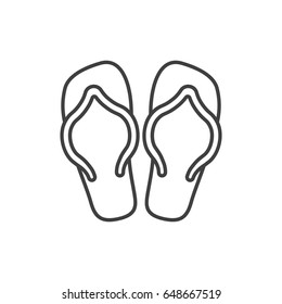 Flip flops line icon.