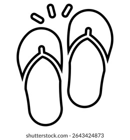 flip flops line icon design. flip flops thin black outline symbol vector illustration. editable stroke icon on transparent background.