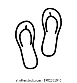 Icono de la línea Flip flops en fondo blanco, ilustración vectorial