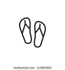 Flip flops line icon. Summer footwear, swimming pool, beach. Footwear concept. Can be used for topics like vacation, summer, clothing
