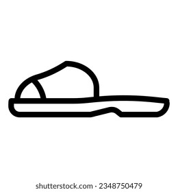 Icono de la línea de volteo. Ilustración vectorial de zapatos de verano aislada en blanco. Estilo de contorno de calzado de playa diseñado para y aplicación. Eps 10.