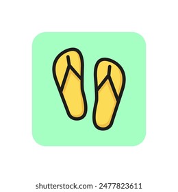 Flip flops line icon. Summer footwear, swimming pool, beach. Footwear concept. Can be used for topics like vacation, summer, clothing