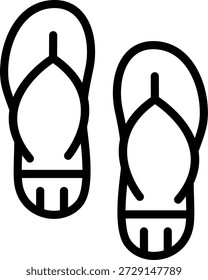 Flip Flops Line Icon Vector Style