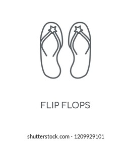 Flip flops linear icon. Flip flops concept stroke symbol design. Thin graphic elements vector illustration, outline pattern on a white background, eps 10.