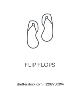 Flip flops linear icon. Flip flops concept stroke symbol design. Thin graphic elements vector illustration, outline pattern on a white background, eps 10.