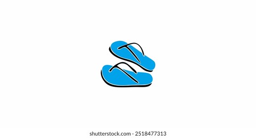 flip flops logo icon vector design