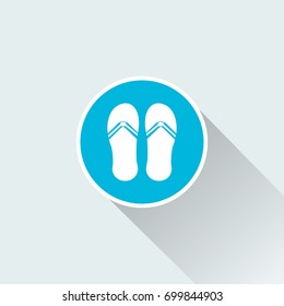 Flip flops with long shadow icon