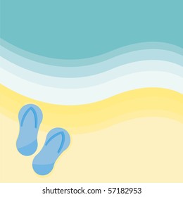 flip flops on the beach