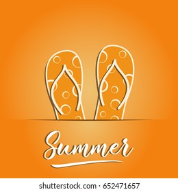 Flip flops on summer background. Vector illustration.
