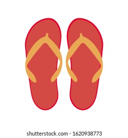 Flip flops on white background. Vector illustration in trendy flat style. ESP 10.