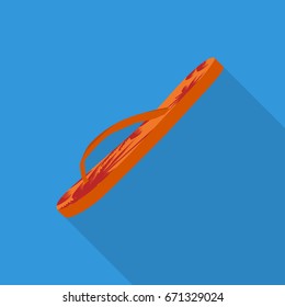 flip flops orange summer shoes flat design 
