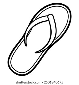 Flip flops outline coloring book page for kids