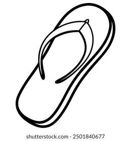 Flip flops outline coloring book page for kids