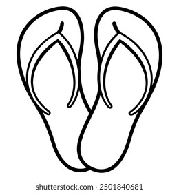 Flip flops outline coloring book page for kids