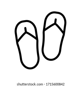 Flip flops outline and thin line icon isolated on white background EPS Vector