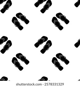 Flip flops pattern seamless for tropical vacation and holiday, warm travel season, relaxation accessory graphic, style texture pattern, decoration for holiday graphic, vector illustration