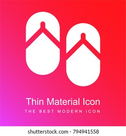 Flip flops red and pink gradient material white icon minimal design