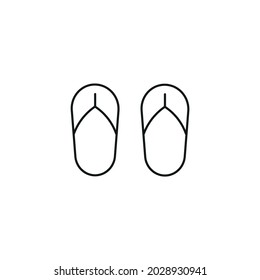 Flip flops sandal beach wear line art vector icon for apps and websites
