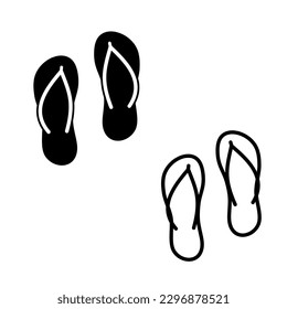 Flip flops sandbeach wear vector icono para aplicaciones y sitios web