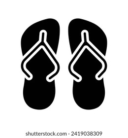 Flip flops sandal beach wear flat vector icon