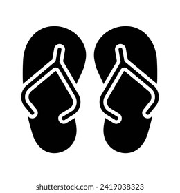 Flip flops sandal beach wear flat vector icon