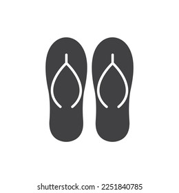 Flip flops sandal glyph style icon set. Vector graphic