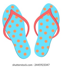 Flip flops sandals beach footwear travel symbol. Summer vacation leisure sign flip-flop slippers rubber shoes.  